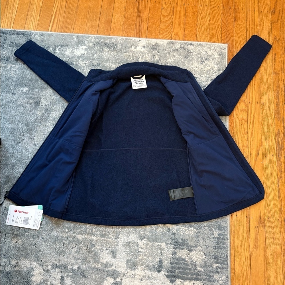 NWT! Marmot Drop Line Fleece Jacket SZ XS, Arctic Navy - Picture 7 of 14